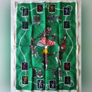 Vintage Brownie Girl guide tea towel Scouts Badges Irish Linen Lamont signed